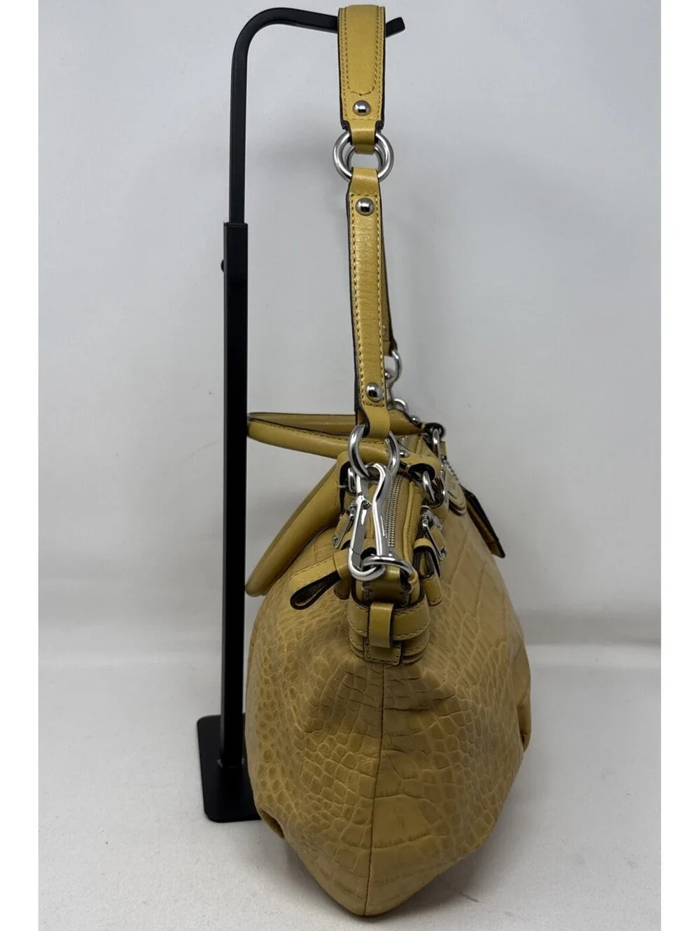 COACH Madison Sophia Embossed Croc Leather Satchel Bag